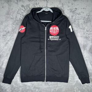 Ted Company Japanese Bandoh Kaminari Motors Zip Hoodie Black Graphic JDM